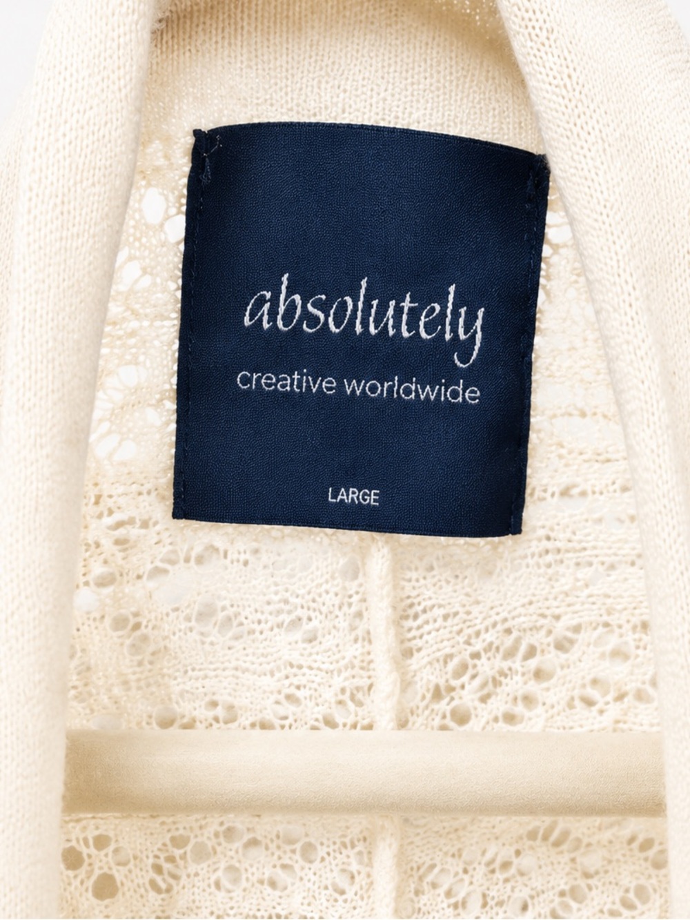 Absolutely Creative Worldwide Vintage Boho Knit Cardigan Cream Large Nordstrom - Picture 4 of 4